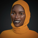A 3D rendition of a model in hijab by Idiat Shiole